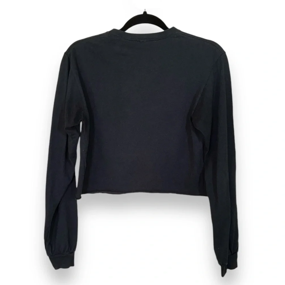 Black Cropped Long-Sleeve Top with “ROGUE” Graphic · Size S - Picture 3 of 6